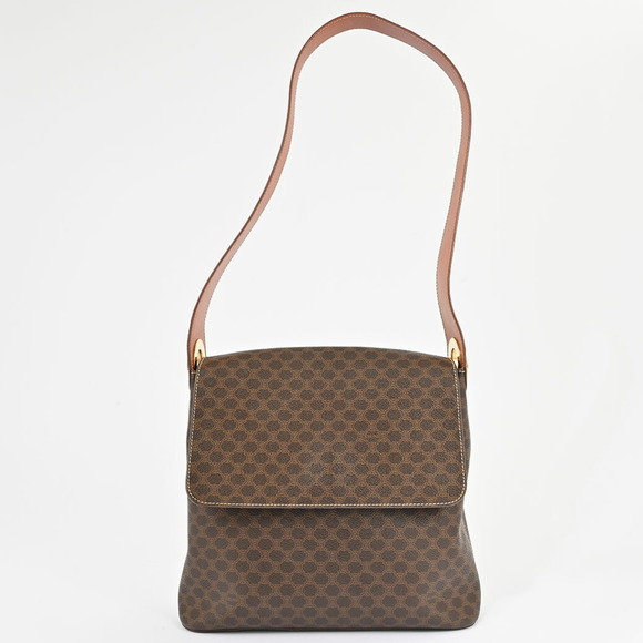 Celine Macadam Bag Brown Women's PVC | Leather Flap Old CELINE - Picture 1 of 10